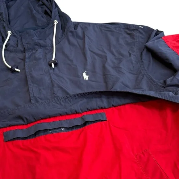 Polo Ralph Lauren Men’s Size M Performance Colorblock Windbreaker Red Blue Sport